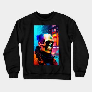 Abstract Cyberpunk Skull Crewneck Sweatshirt